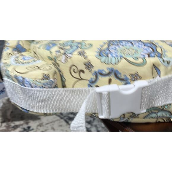 My Brest Friend Original Nursing Pillow for Breastfeeding, Yellow & Blue Paisley - Picture 3 of 10